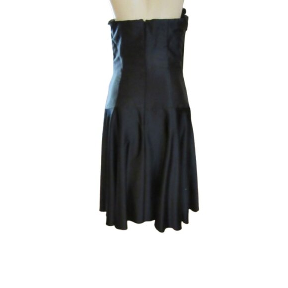 Jessica McClintock Strapless Black Cocktail Dress Size 12 Elegant Polyester & Sp - Picture 4 of 5